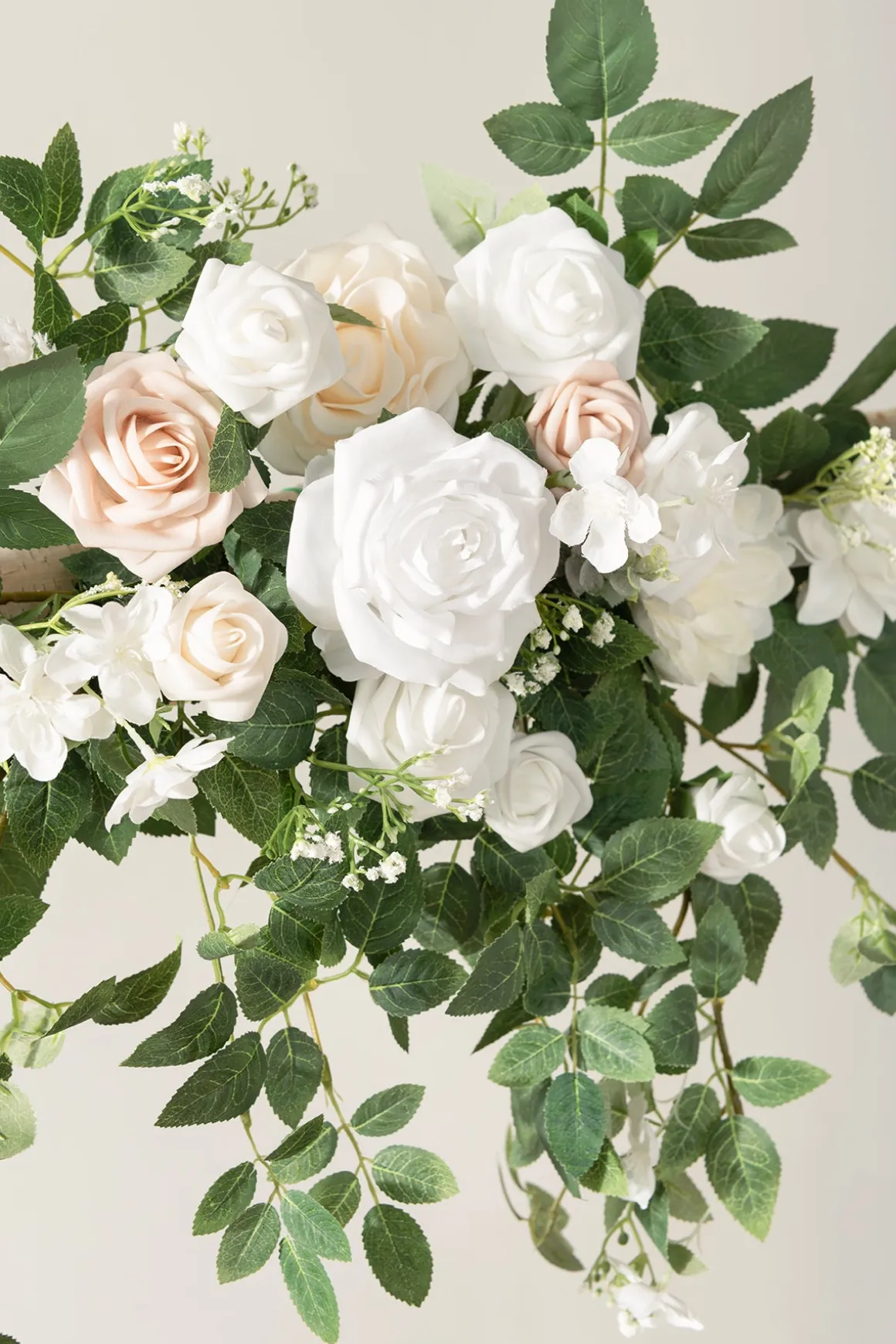 6.5ft Flower Garland in White Sage & pink (6.5ft )