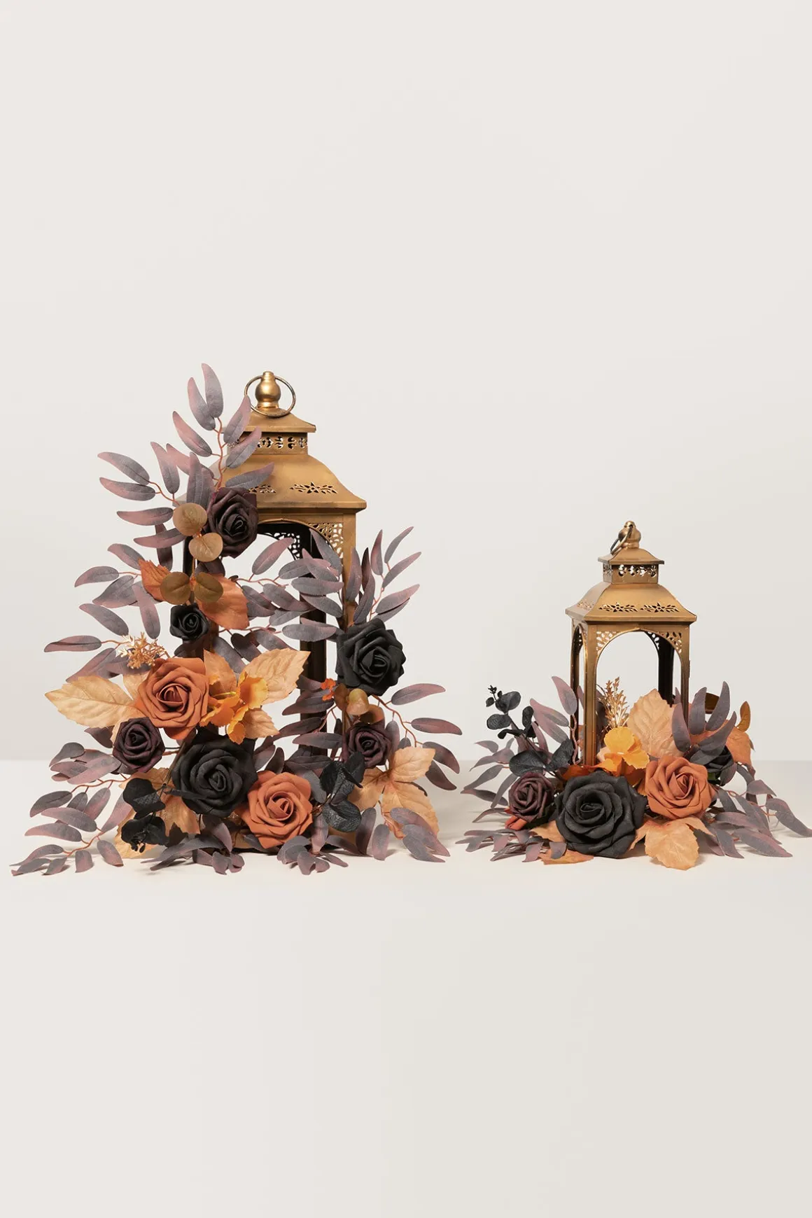 2ft Flower Garlands in Black & Pumpkin Orange