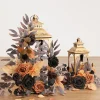 2ft Flower Garlands in Black & Pumpkin Orange (Set of 2) | Clearance
