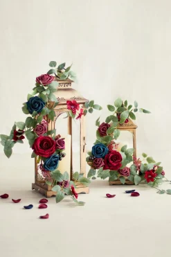 1.8ft Flower Garlands in Burgundy & Navy | Clearance