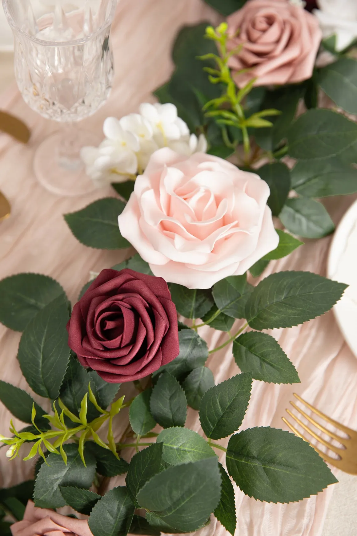 5ft Flower Garlands in Dusty Rose & Cream