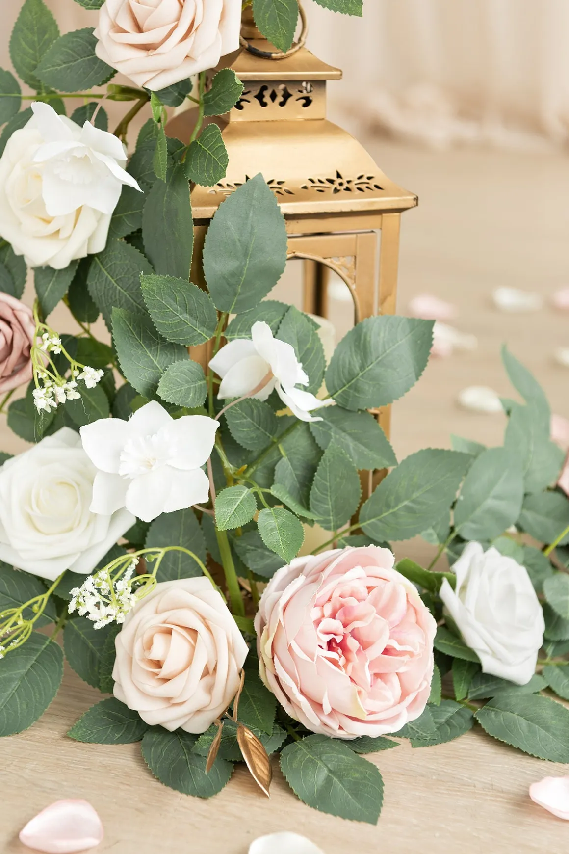 2ft Flower Garlands in Dusty Rose & Cream | Clearance