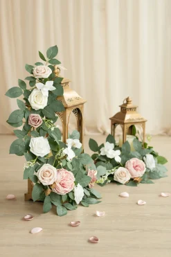 2ft Flower Garlands in Dusty Rose & Cream | Clearance