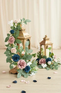 2ft Flower Garlands in Dusty Rose & Navy