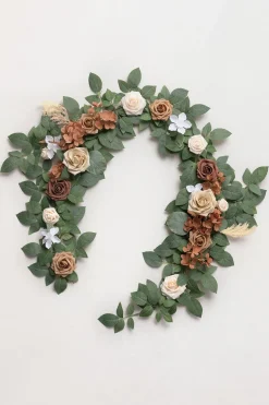 5ft Flower Garlands in Earth Brown & Tawny Beige