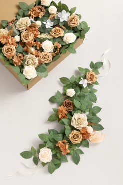 2ft Flower Garlands in Earth Brown & Beige