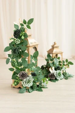 2ft Flower Garlands in Forest Green & Gold | Clearance