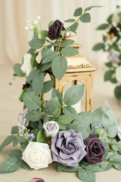 2ft Flower Garlands in Lilac & Gold | Clearance
