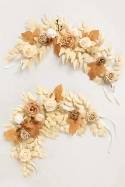 2ft Flower Garlands in Tawny Beige & Sand Beige