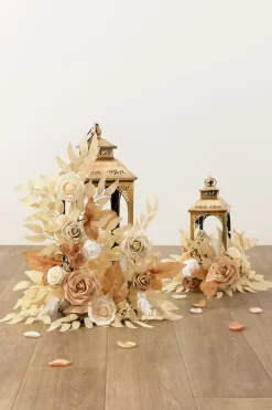 2ft Flower Garlands in Tawny Beige & Sand Beige