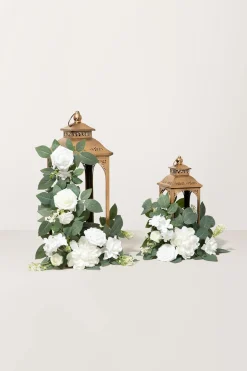 2ft Flower Garlands in White & Sage