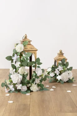 2ft Flower Garlands in White & Sage