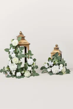 2ft Flower Garlands in White & Sage