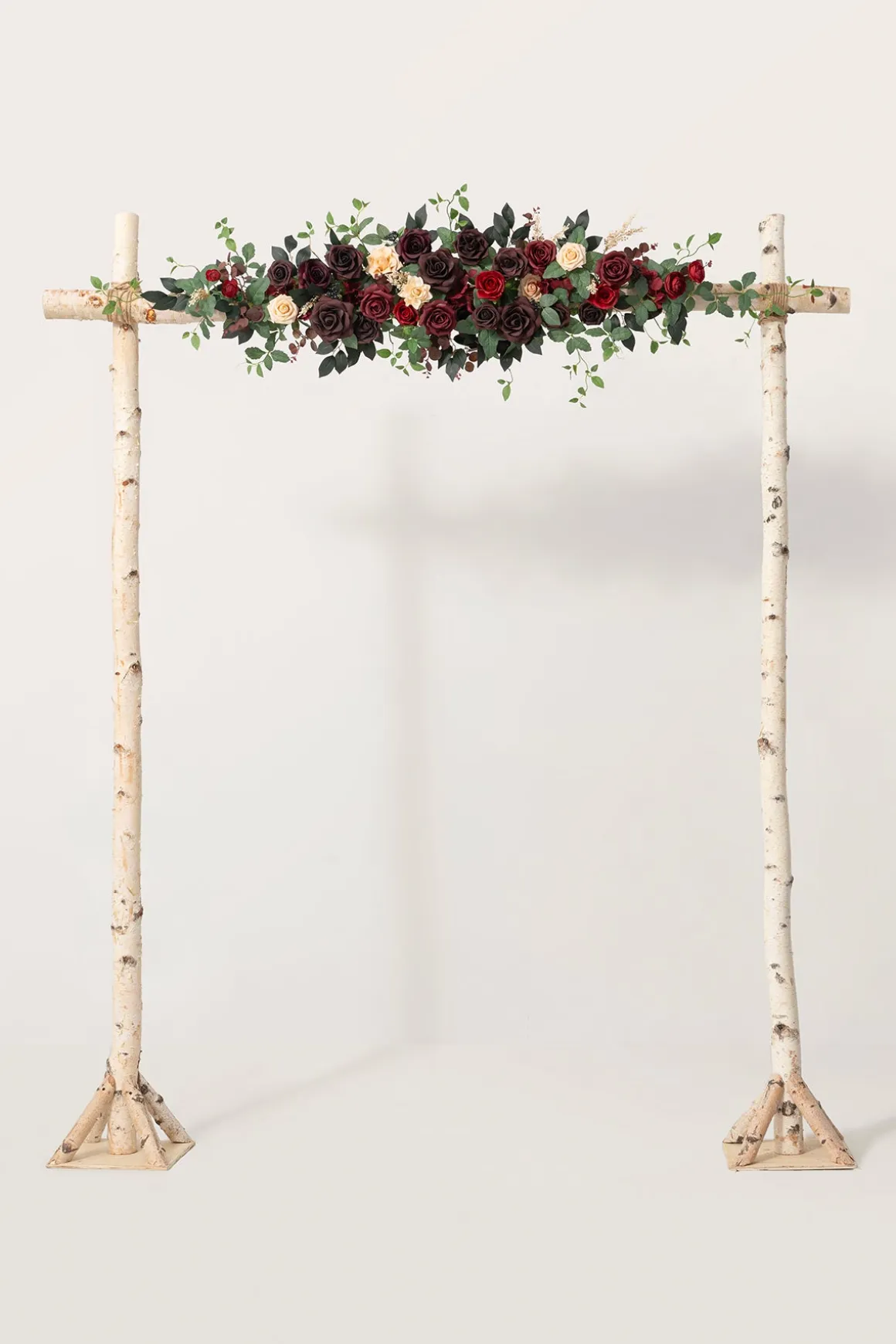 6.5ft Flower Garland with Hanging Vines in Black Baccara & Burgundy | Clearance