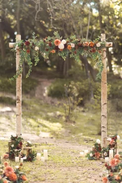 6.5ft Flower Garland with Hanging Vines in Sunset Terracotta
