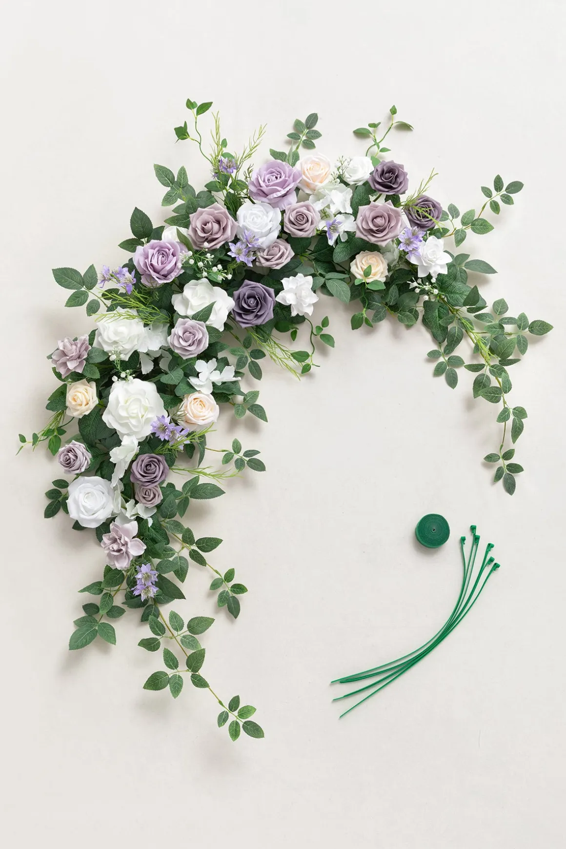 6.5ft Flower Garland with Hanging Vines in Lilac & White | Clearance