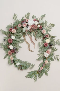 9ft Head Table Flower Garland in Dusty Rose & Mauve | Clearance