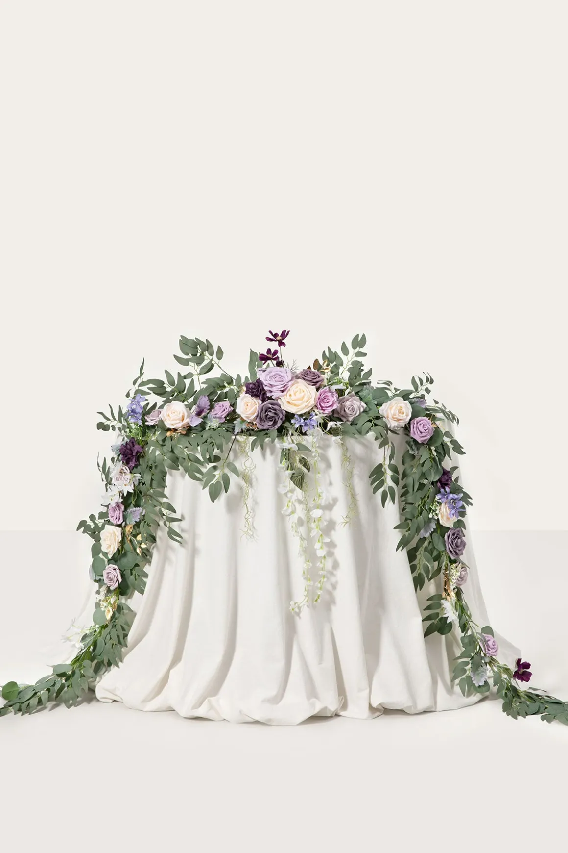 9ft Head Table Flower Garland in Lilac & Gold | Clearance