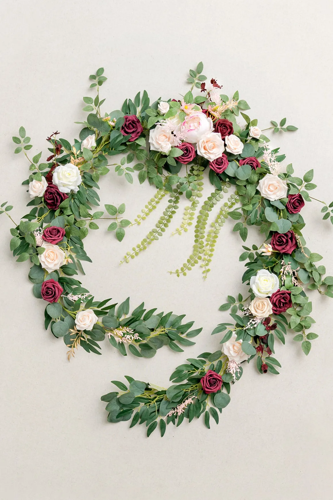 9ft Head Table Flower Garland in Romantic Marsala