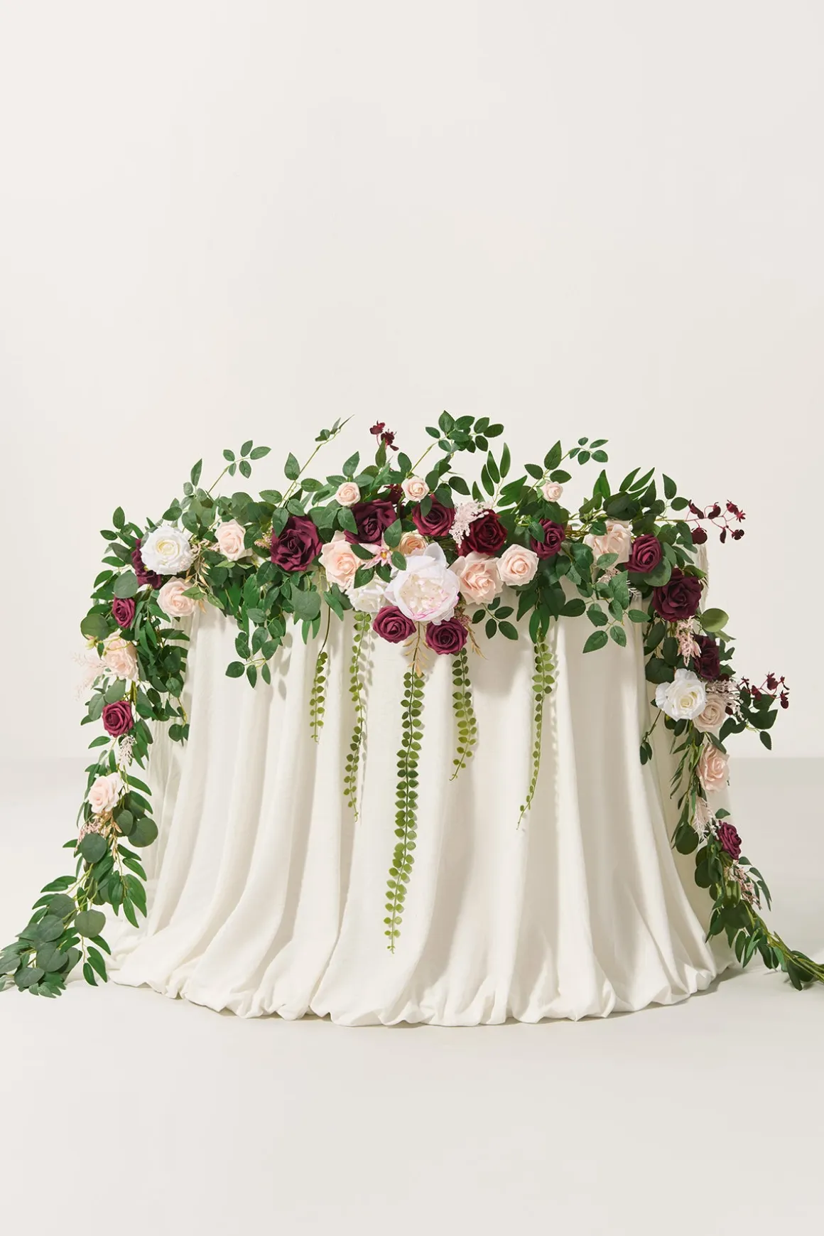 9ft Head Table Flower Garland in Romantic Marsala