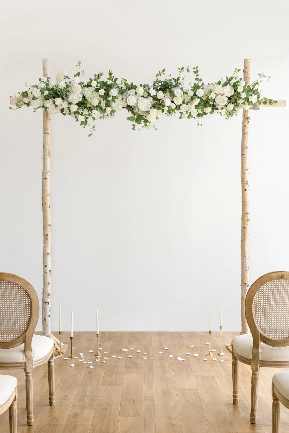 Garland Flower Arch Decor in White & Sage