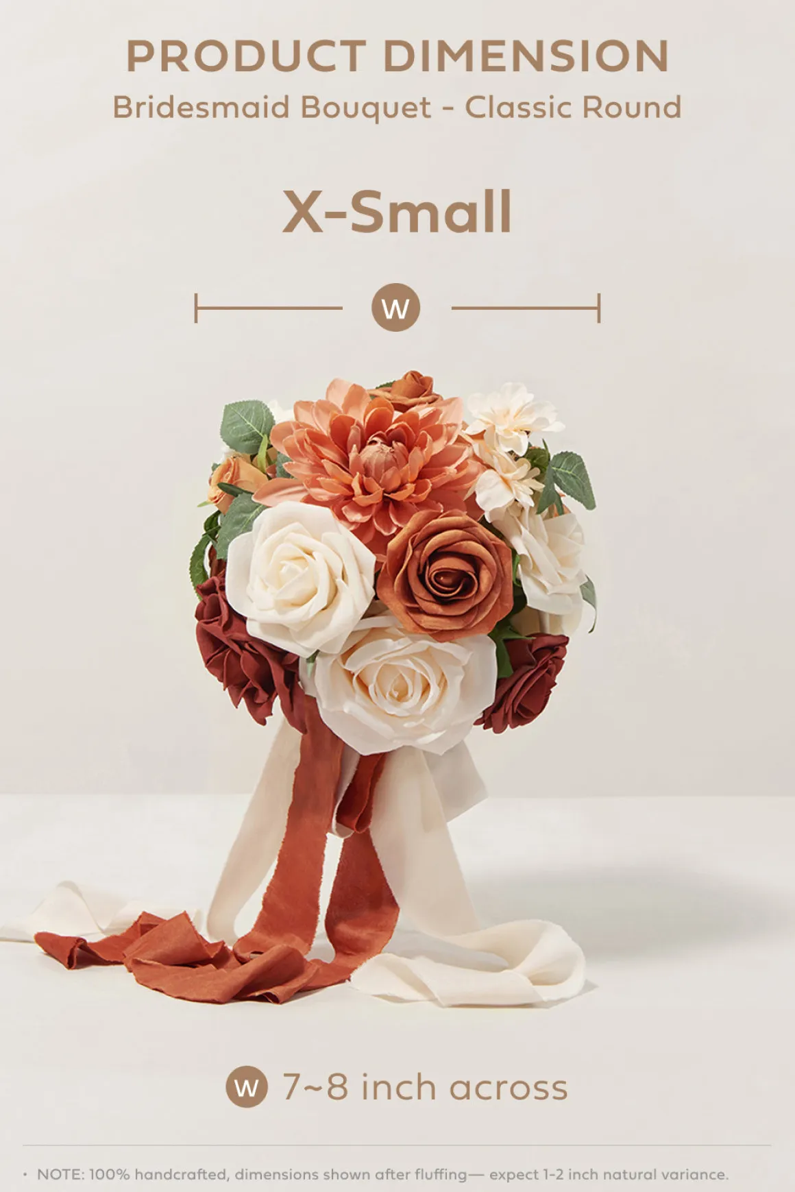 Gradual Bridesmaid Bouquets in Sunset Terracotta