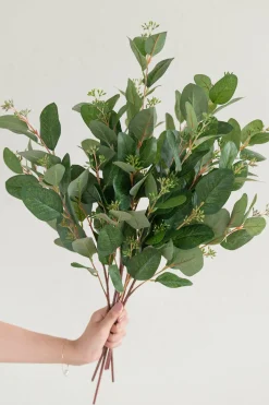 33" Green Seeded Oval Eucalyptus - 6PCS