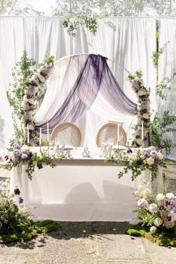 Head Table Floral Swags in Lilac & Gold | Clearance
