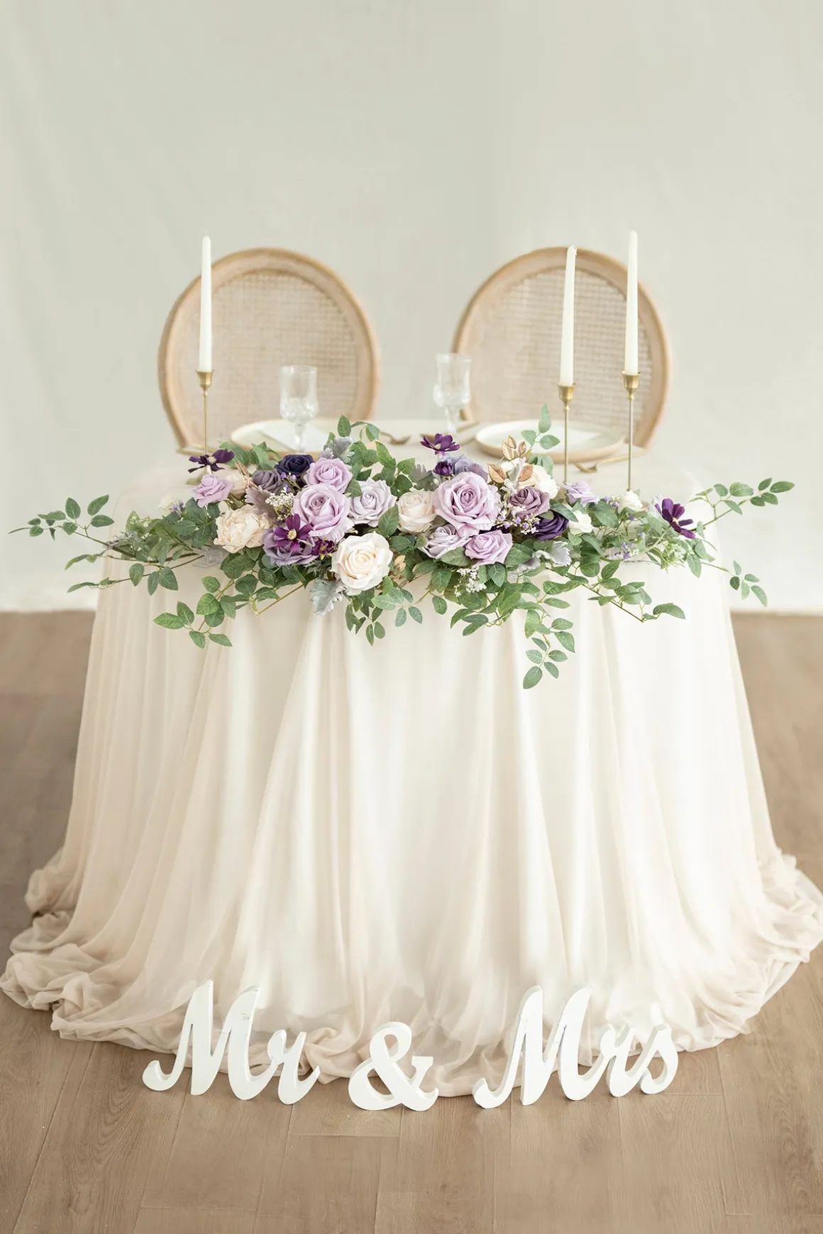 Head Table Floral Swags in Lilac & Gold | Clearance