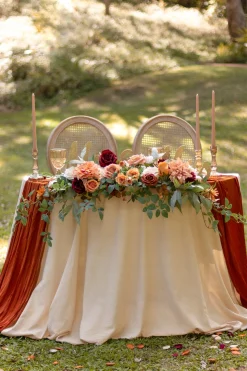 Head Table Floral Swags in Sunset Terracotta