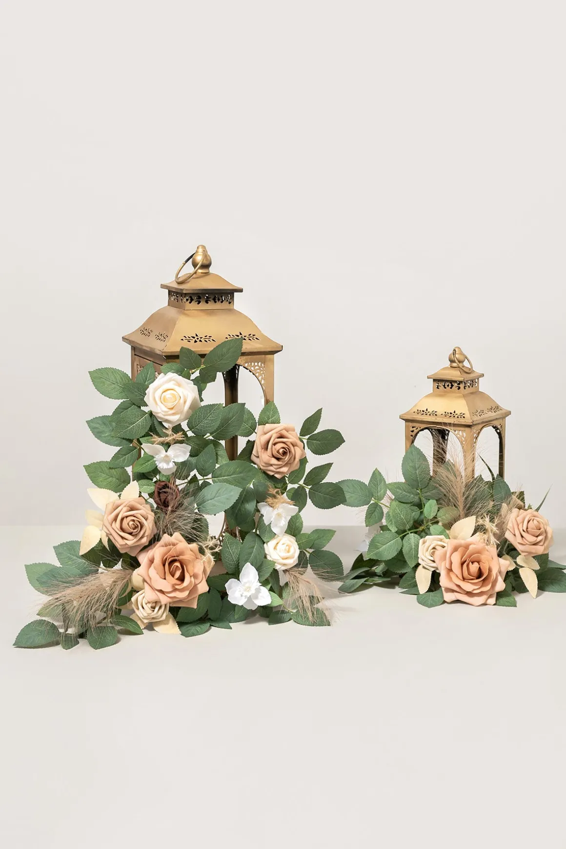 Lantern Flower Garlands in Beige & Sage | Clearance