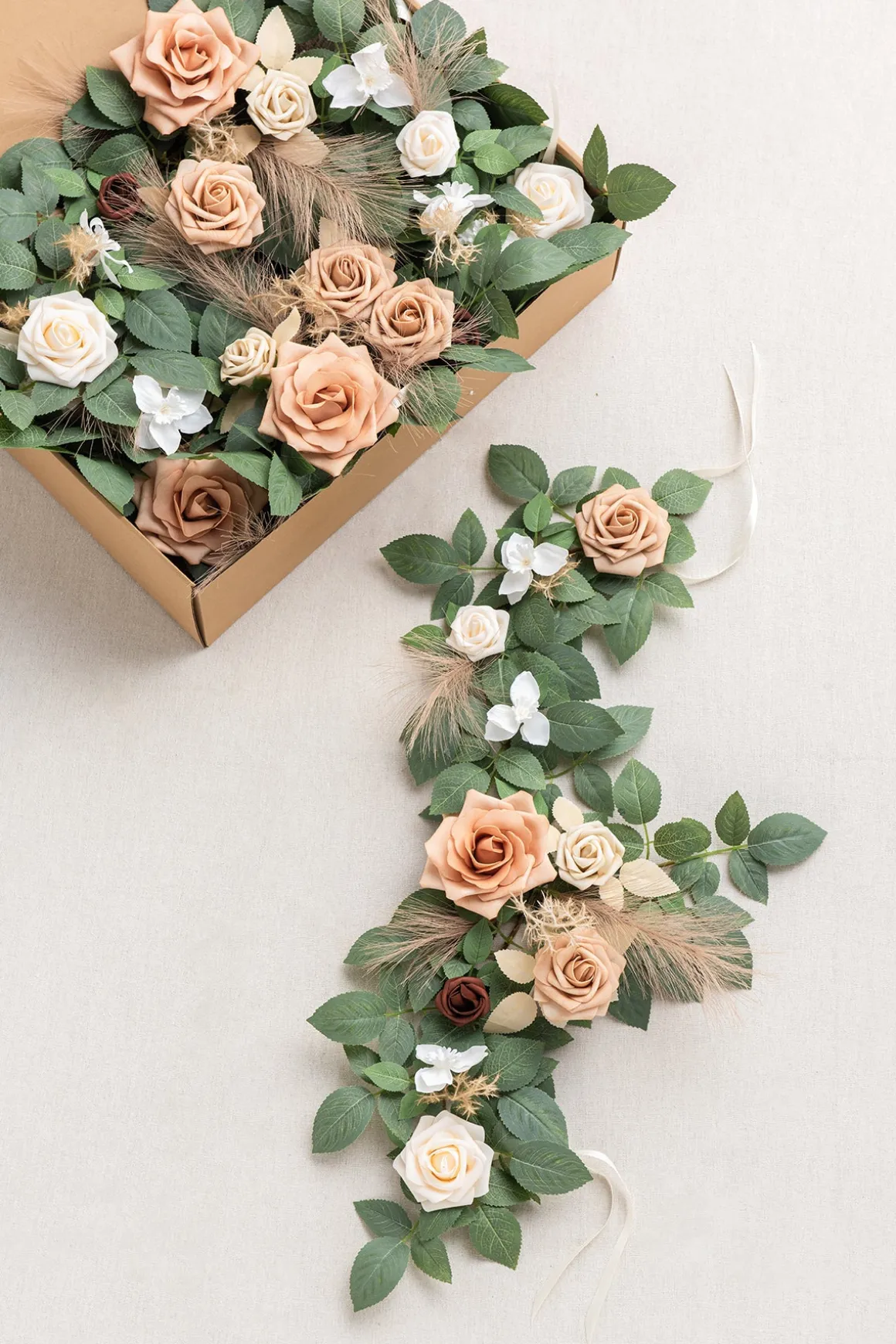 Lantern Flower Garlands in Beige & Sage | Clearance