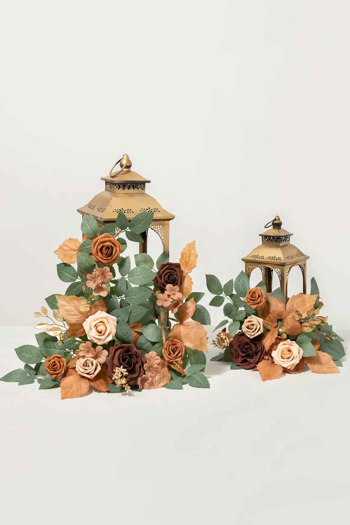 Lantern Flower Garlands in Caramel & Walnut Brown | Clearance