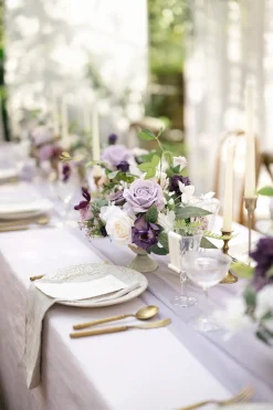 Large Floral Centerpiece Set in Lilac & Gold | Clearance