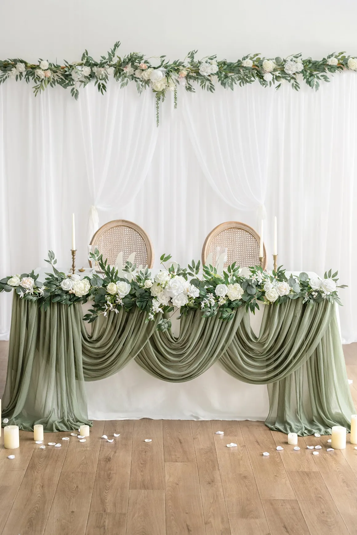 2-Layer Wedding Backdrop Curtains 59" x 10ft (Set of 2)