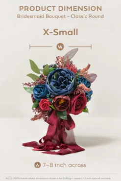 Maid of Honor & Bridesmaid Bouquets in Burgundy & Navy(7
