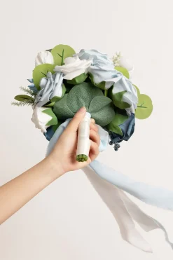 Maid of Honor & Bridesmaid Bouquets in Romantic Dusty Blue
