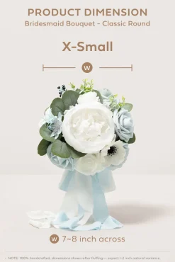 Maid of Honor & Bridesmaid Bouquets in Romantic Dusty Blue | Clearance