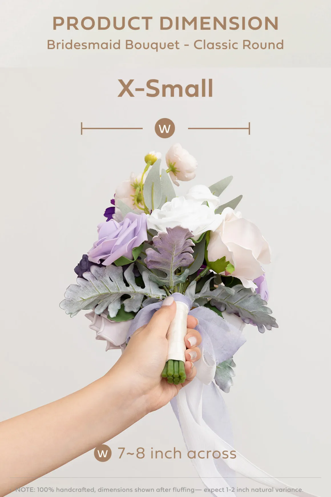 Maid of Honor & Bridesmaid Bouquets in Lilac & Gold