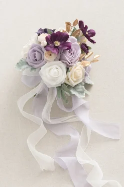 Maid of Honor & Bridesmaid Bouquets in Lilac & Gold