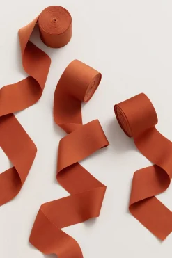 Matte Satin Ribbons 1.5" w x 6 Yards in Burnt Orange (Set of 3） | Clearance