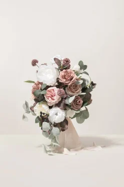 Medium Cascade Bridal Bouquet in Dusty Rose & Mauve