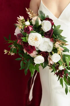 Medium Cascade Bridal Bouquet in Romantic Marsala