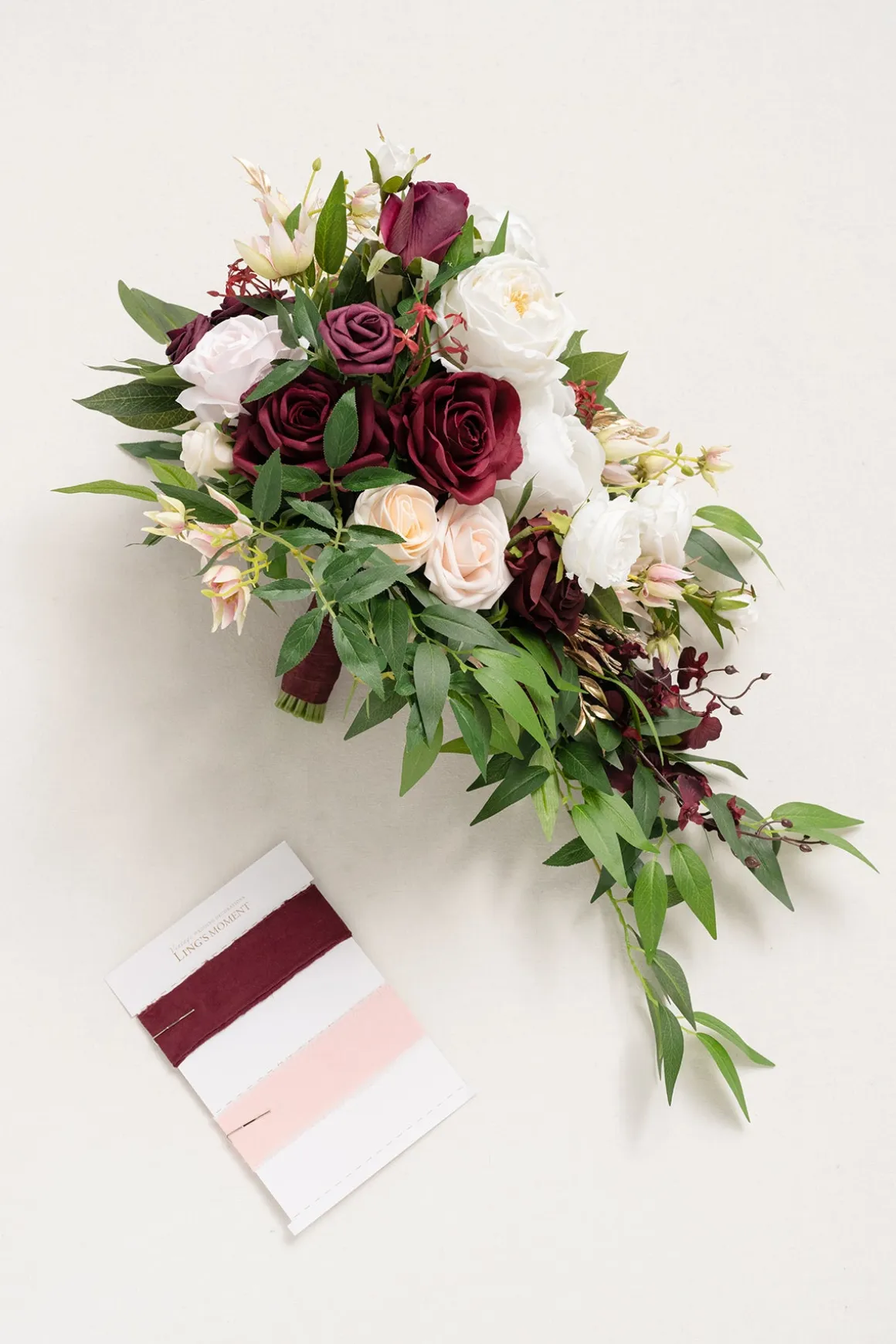 Medium Cascade Bridal Bouquet in Romantic Marsala
