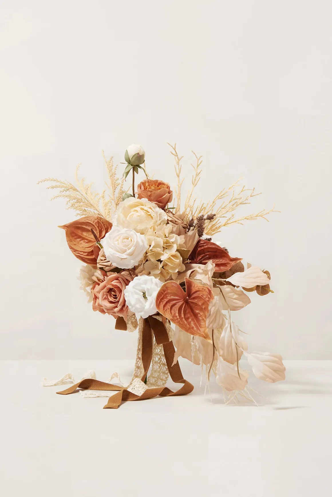Medium Cascade Bridal Bouquet in Rust & Sepia | Clearance