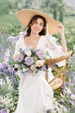Medium Free-Form Bridal Bouquet in French Lavender & Plum | Clearance