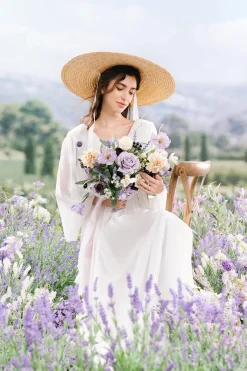 Medium Free-Form Bridal Bouquet in French Lavender & Plum | Clearance