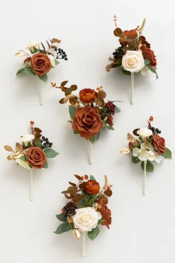 Mini Premade Flower Centerpiece Set in Sunset Terracotta | Clearance