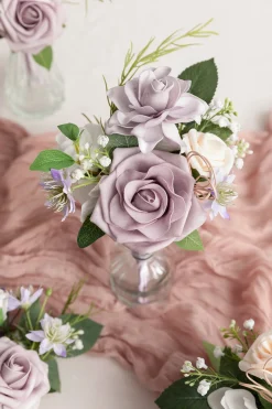 Mini Premade Flower Centerpiece Set in Lilac & White | Clearance