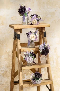 Mini Ready-to-Use Flower Centerpiece Set in French Lavender & Plum | Clearance